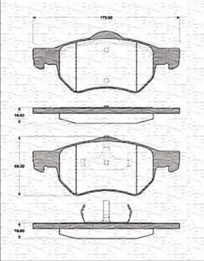 Комплект тормозных колодок, дисковый тормоз MAGNETI MARELLI купить