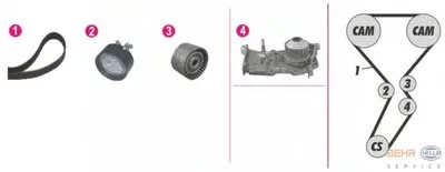 Водяной насос + комплект зубчатого ремня BEHR HELLA SERVICE купить