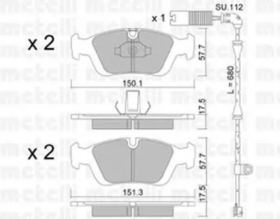 Комплект тормозных колодок, дисковый тормоз METELLI купить