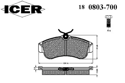 Комплект тормозных колодок, дисковый тормоз ICER купить