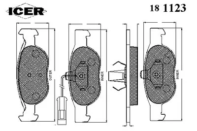 Комплект тормозных колодок, дисковый тормоз ICER купить