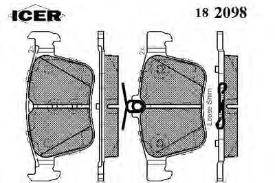 Комплект тормозных колодок, дисковый тормоз ICER купить