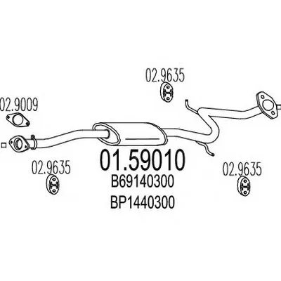 Средний глушитель выхлопных газов MTS купить