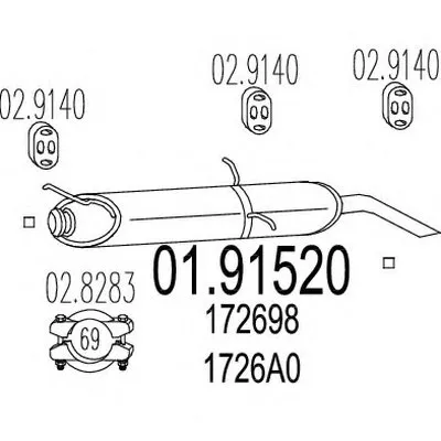 Глушитель выхлопных газов конечный MTS купить