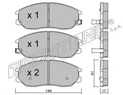 Комплект тормозных колодок, дисковый тормоз TRUSTING купить