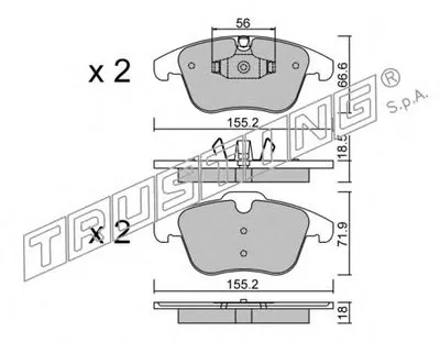 Комплект тормозных колодок, дисковый тормоз TRUSTING купить
