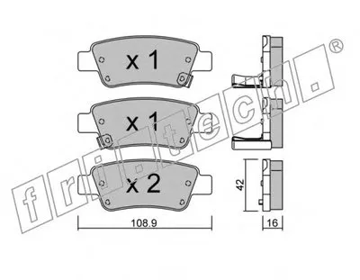 Комплект тормозных колодок, дисковый тормоз fri.tech. купить