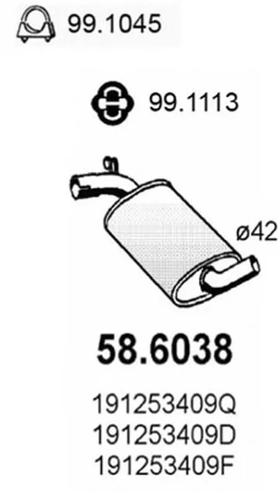 Средний глушитель выхлопных газов ASSO купить