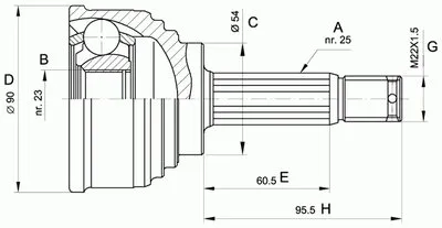 Шарнирный комплект, приводной вал SPIN OPEN PARTS купить