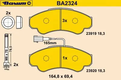 Комплект тормозных колодок, дисковый тормоз BARUM купить