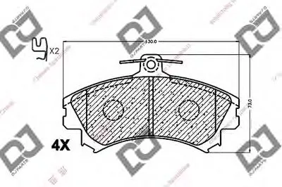 Комплект тормозных колодок, дисковый тормоз DJ PARTS купить