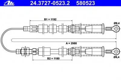 Трос, стояночная тормозная система ATE купить