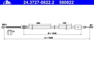 Трос, стояночная тормозная система ATE купить