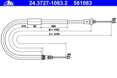 Трос, стояночная тормозная система ATE купить