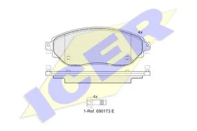 Комплект тормозных колодок, дисковый тормоз ICER купить