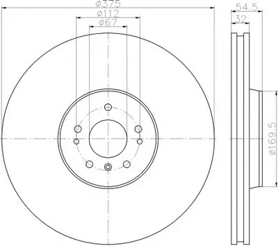 Тормозной диск PRO Carbonic Black HELLA PAGID купить