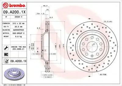 Тормозной диск BREMBO XTRA LINE BREMBO купить
