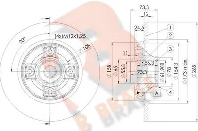 Тормозной диск R BRAKE купить