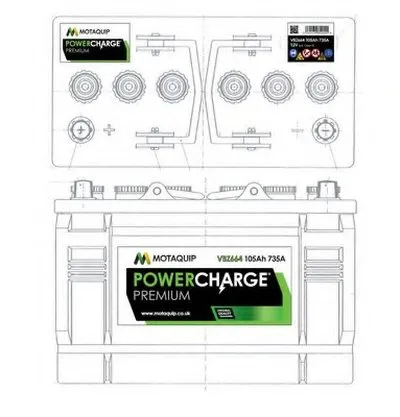 Стартерная аккумуляторная батарея Powercharge Premium MOTAQUIP купить