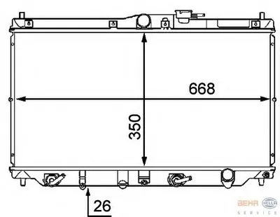 Радиатор, охлаждение двигателя BEHR HELLA SERVICE HELLA купить