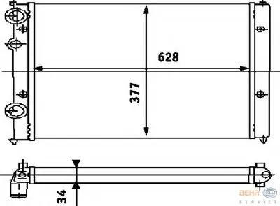Радиатор, охлаждение двигателя BEHR HELLA SERVICE HELLA купить