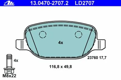 Комплект тормозных колодок, дисковый тормоз ATE Ceramic ATE купить