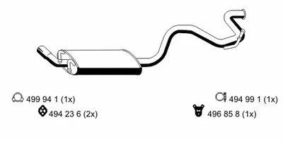 Глушитель выхлопных газов конечный ERNST купить