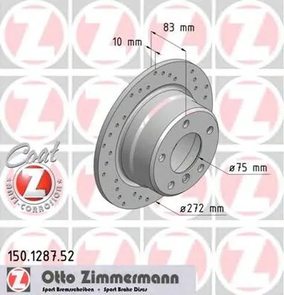 Тормозной диск SPORT BRAKE DISC COAT Z ZIMMERMANN купить