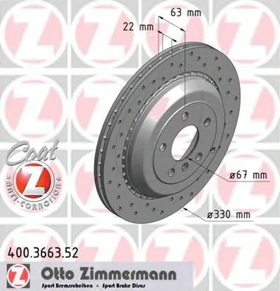 Тормозной диск SPORT BRAKE DISC COAT Z ZIMMERMANN купить