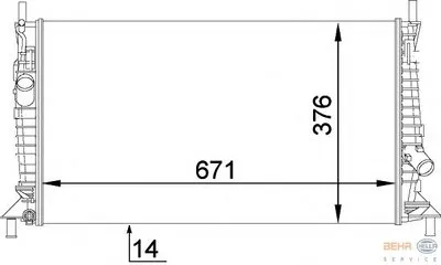 Радиатор, охлаждение двигателя BEHR HELLA SERVICE купить