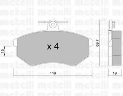 Комплект тормозных колодок, дисковый тормоз METELLI купить