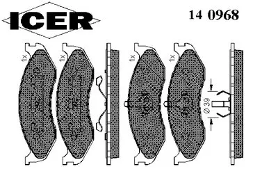 Комплект тормозных колодок, дисковый тормоз ICER купить