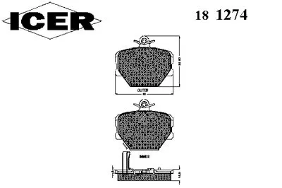 Комплект тормозных колодок, дисковый тормоз ICER купить