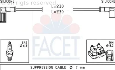 Комплект проводов зажигания FACET купить