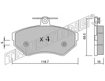 Комплект тормозных колодок, дисковый тормоз TRUSTING купить