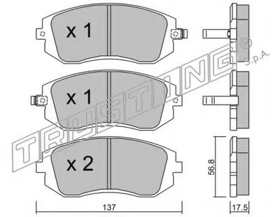 Комплект тормозных колодок, дисковый тормоз TRUSTING купить
