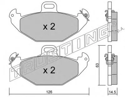 Комплект тормозных колодок, дисковый тормоз TRUSTING купить