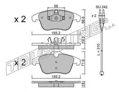 Комплект тормозных колодок, дисковый тормоз TRUSTING купить
