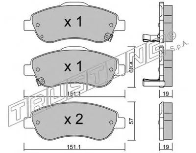 Комплект тормозных колодок, дисковый тормоз TRUSTING купить