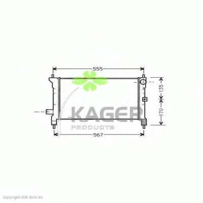 Радиатор, охлаждение двигателя KAGER купить