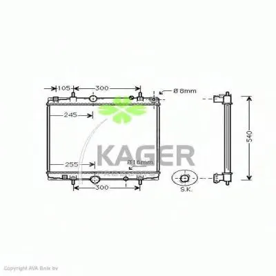 Радиатор, охлаждение двигателя KAGER купить