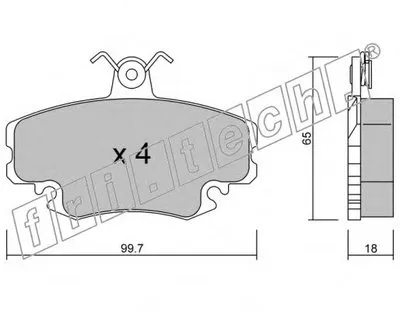 Комплект тормозных колодок, дисковый тормоз fri.tech. купить