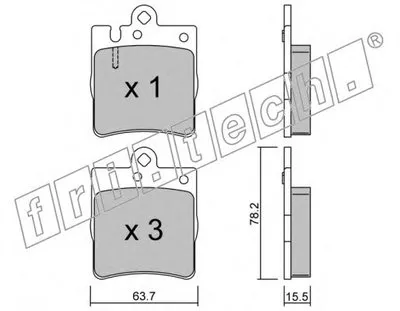 Комплект тормозных колодок, дисковый тормоз fri.tech. купить