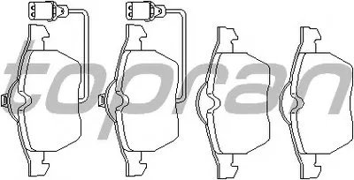 Комплект тормозных колодок, дисковый тормоз TOPRAN купить