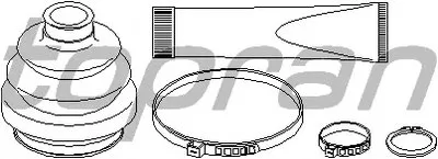 Комплект пылника, приводной вал TOPRAN купить