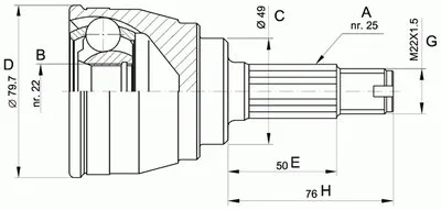 Шарнирный комплект, приводной вал SPIN OPEN PARTS купить