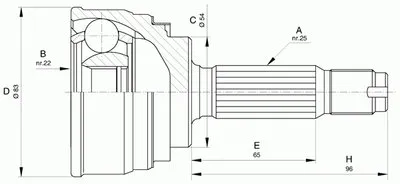 Шарнирный комплект, приводной вал SPIN OPEN PARTS купить