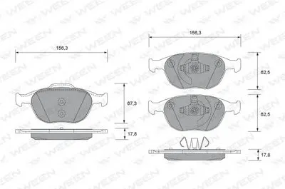 Комплект тормозных колодок, дисковый тормоз WEEN купить