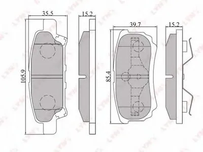 Комплект тормозных колодок, дисковый тормоз LYNXauto купить