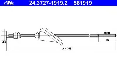 Трос, стояночная тормозная система ATE купить